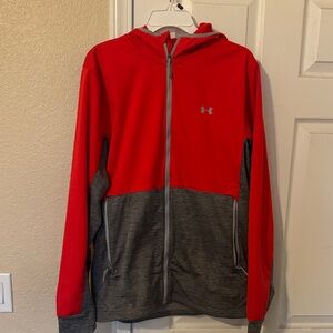 Under Armour Red and Gray Full-Zip Jacket